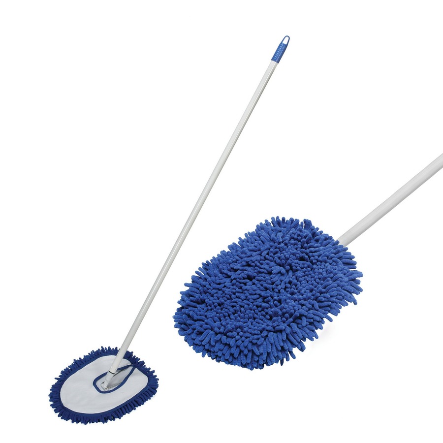 Picture of AbilityOne NSN6828879 48 in. Microfiber Dust Mop with Handle&#44; White & Blue - Box of 6
