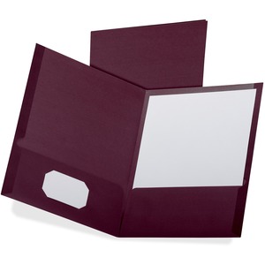 Picture of Oxford OXF53441 Linen Textured Twin Pocket Portfolio Folder&#44; Burgundy