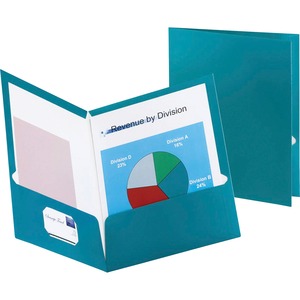 OXF5049561 Metallic 2 Pocket Folder, Teal -  Oxford