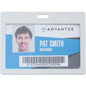 Picture of Advantus AVT97063 Horizontal Secure Rigid ID Badge Holder&#44; White