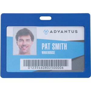 Picture of Advantus AVT97064 Horizontal Secure Rigid ID Badge Holder&#44; Blue
