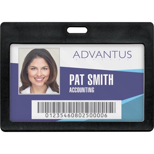 Picture of Advantus AVT97065 Horizontal Secure Rigid ID Badge Holder&#44; Black
