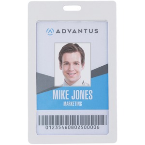 Picture of Advantus AVT97066 Vertical Secure Rigid ID Badge Holder&#44; White