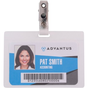 Picture of Advantus AVT97101 Horizontal Strap Clip Self-laminating Badge Holder Card