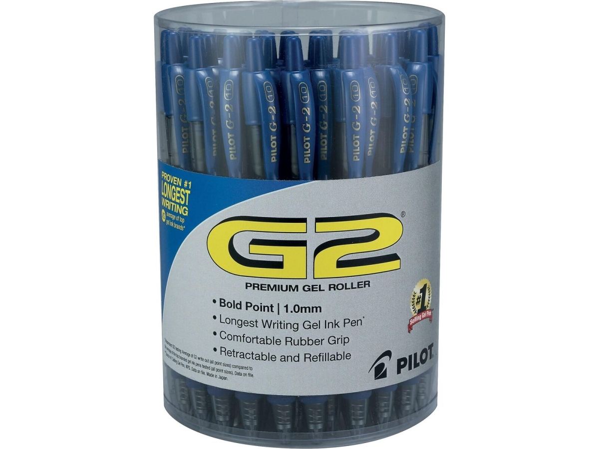 1 mm Bold Point Retractable Gel Pens, Blue Ink - Pack of 36