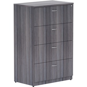 Weathered Charcoal Laminate Lateral File Locking 4-Drawer