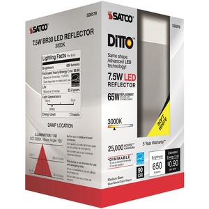 7.5 watts 30K Dimmable BR30 LED Bulb - 78 Count