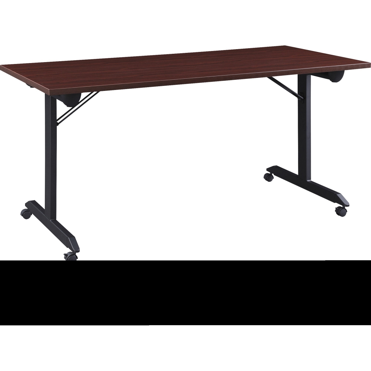 Picture of Lorell LLR60740 63 in. Mobile Folding Training Table - Brown