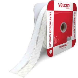 cloth hook and eye  50 x 0.75 in. Sticky Back Fastener, White