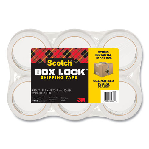 Scotch  Box Lock Shipping Packaging Tape, 3 in. Core