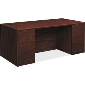 66 x 30 x 29.5 in. 10700 Series Mahogany Laminate Desking