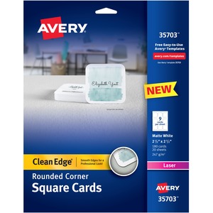 Picture of Avery AVE35703 Laser Printable Multipurpose Card&#44; White - Pack of 180