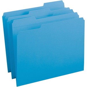 Picture of Business Source BSN03172 Reinforced Tab Colored File Folders&#44; Blue - Pack of 100