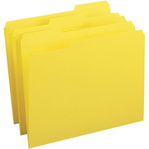 Picture of Business Source BSN03173 Reinforced Tab Colored File Folders&#44; Yellow - Pack of 100