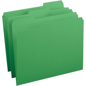 Picture of Business Source BSN03174 Reinforced Tab Colored File Folders&#44; Green - Pack of 100