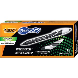 Picture of BIC BICRGLCGF11-BK 0.5 mm Gel-Ocity Quick Dry Retractable Pens - Retractable - Black Gel-Based Ink - Pack of 12