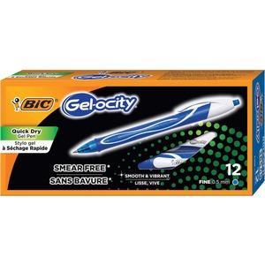 Picture of BIC BICRGLCGF11-BE 0.5 mm Gel-Ocity Quick Dry Retractable Pens - Retractable - Blue Gel-Based Ink - Pack of 12