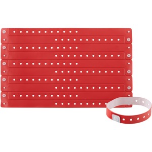 Picture of Advantus AVT97761 Colored Vinyl Wristbands&#44; Red - Pack of 100