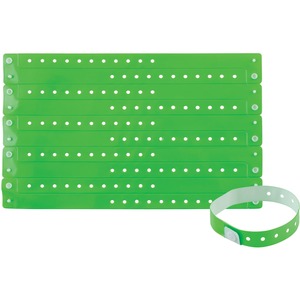 Picture of Advantus AVT97763 Colored Vinyl Wristbands&#44; Green - Pack of 100