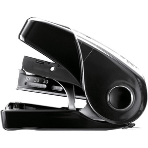 Flat Clinch Mini Desktop Stapler, Black