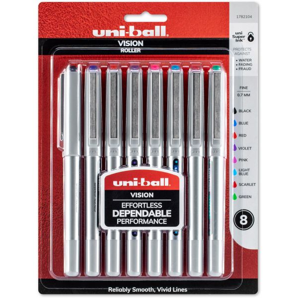 0.7 mm Vision Rollerball Pen, Assorted Liquid Ink - Case of 8