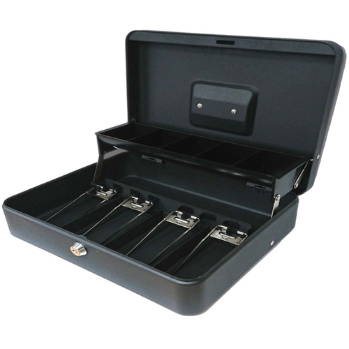Bill Slots Steel Security Cash Box, Black
