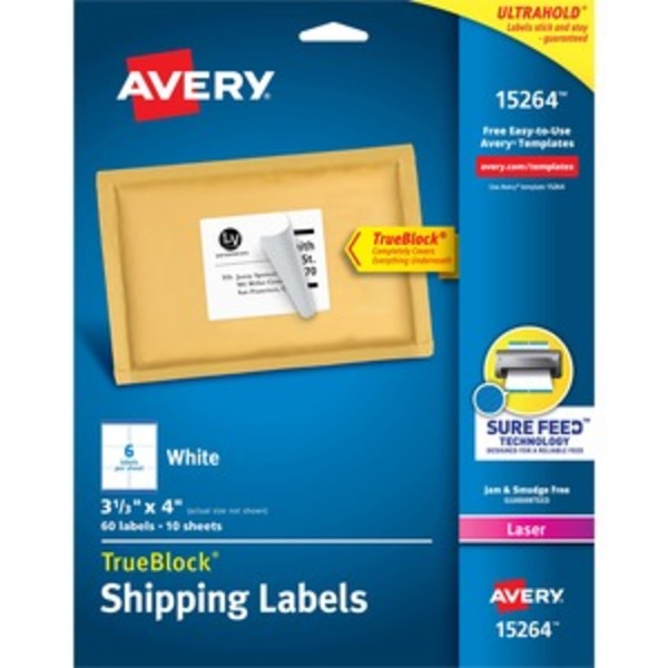 AVE15264 6 Shipping Labels, White - Pack of 5