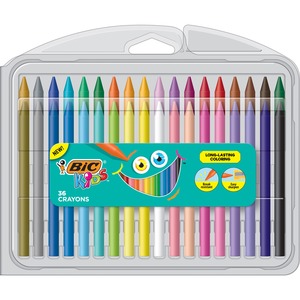 Picture of BIC BICBKPCP36AST Durable Kids Crayons&#44; Assorted Color- Pack of 36