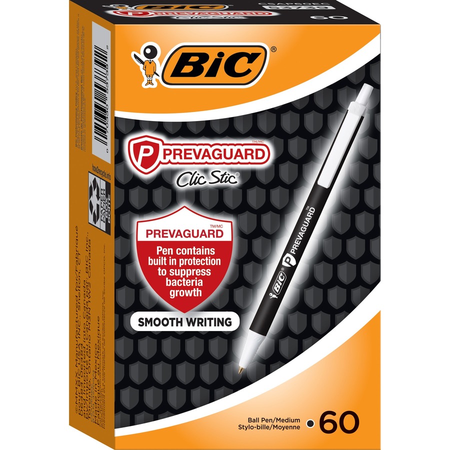 CSAP60ECBK Preva Guard Clic Stic protective Pen, Black - Pack of 60 -  Bic, BICCSAP60ECBK