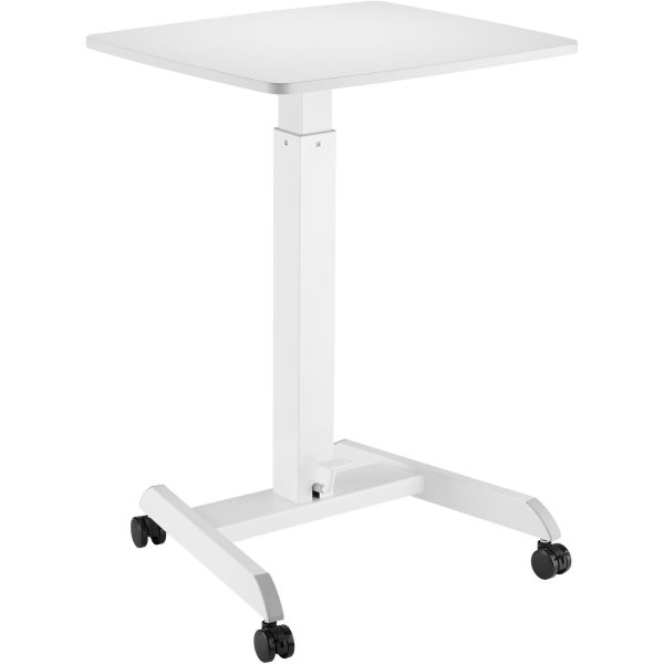 Mobile Height Adjustable Sit to Stand Desk, White