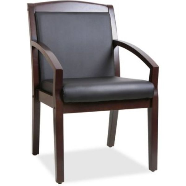Sloping Arms Wood Guest Chair