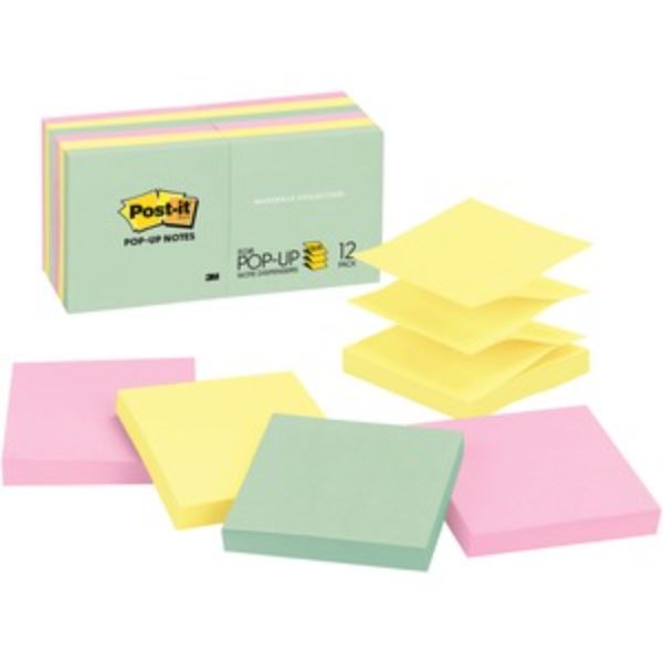 3 x 3 in. Pop-up Notes, Assorted Color - Pack of 12