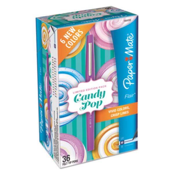 PAP1984556 0.7mm Flair Candy Pop Stick Porous Point Pen, Assorted Ink & Barrel, Multi Color - 36 Per Pack