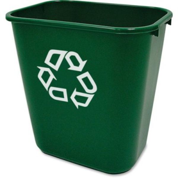 Commercial Deskside Recycling Container, Green - Pack of 12