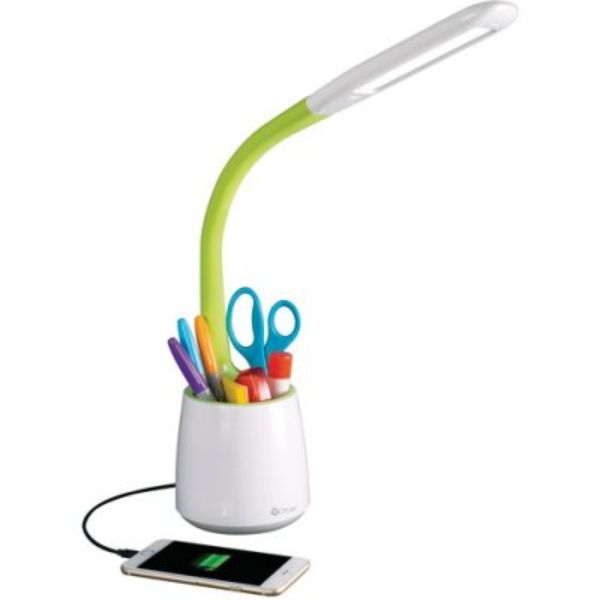 Desk Lamp, White & Green