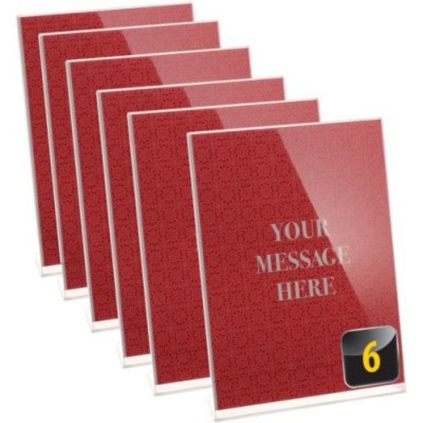 Picture of OIC OIC23065 Slanted Vertical Sign Holder&#44; Clear - Pack of 6