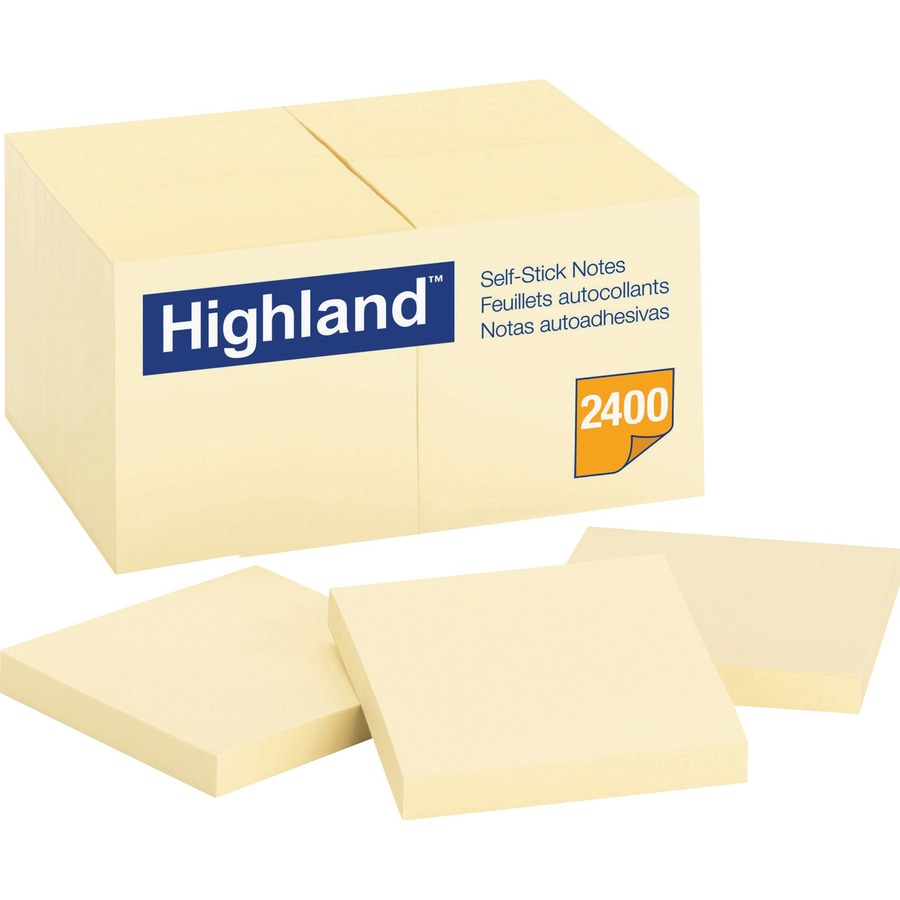 3 x 3 in. Removable Self Sticking Note Pad, Yellow - Pack of 24