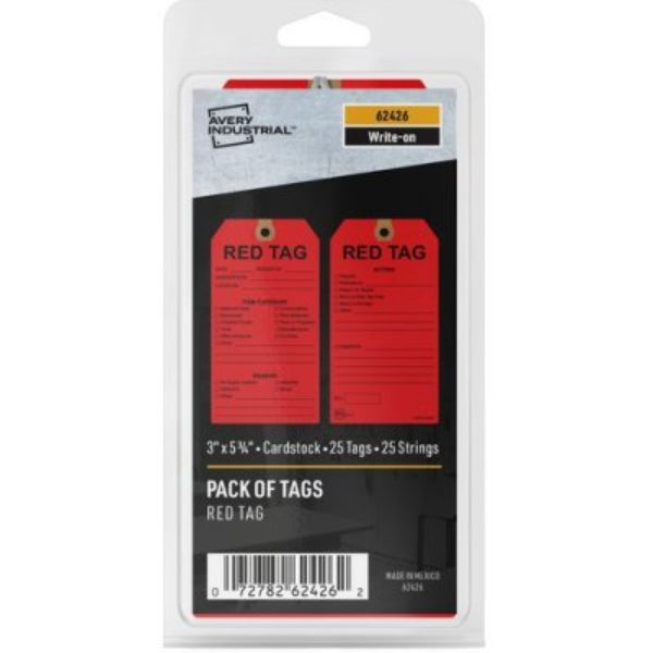 Picture of Avery AVE62426 Preprinted 5S Hang Tags&#44; Red
