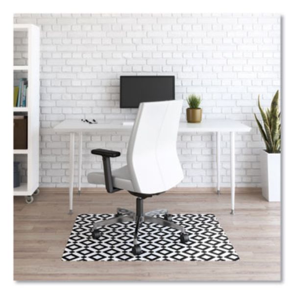 Picture of Deflecto DEFCM3540BD 35 x 40 Diamonds FashionMat Chair Mat&#44; Black & White - Rectangular