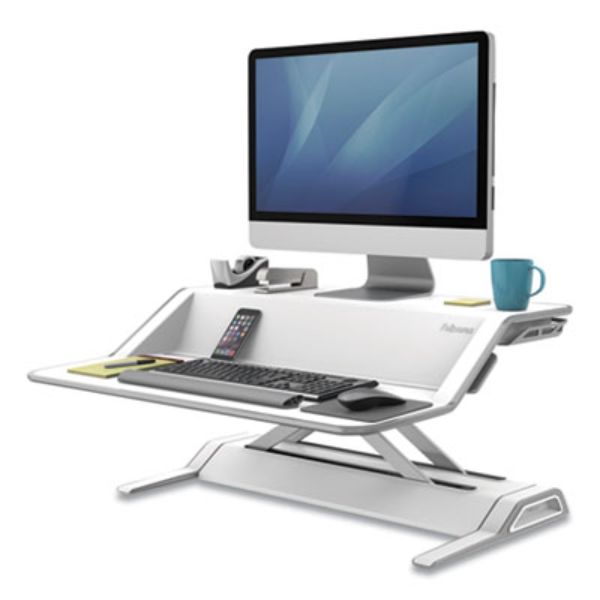 Picture of Fellowes FEL0009901 32.75 x 24.25 x 5.5-22.5 in. Lotus Sit-Stand Workstation&#44; White