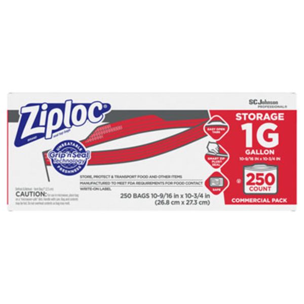 Picture of Ziploc SJN682257 10.56 x 10.75 in. 1 gal 1.75 mil Double Zipper Storage Bags, Clear