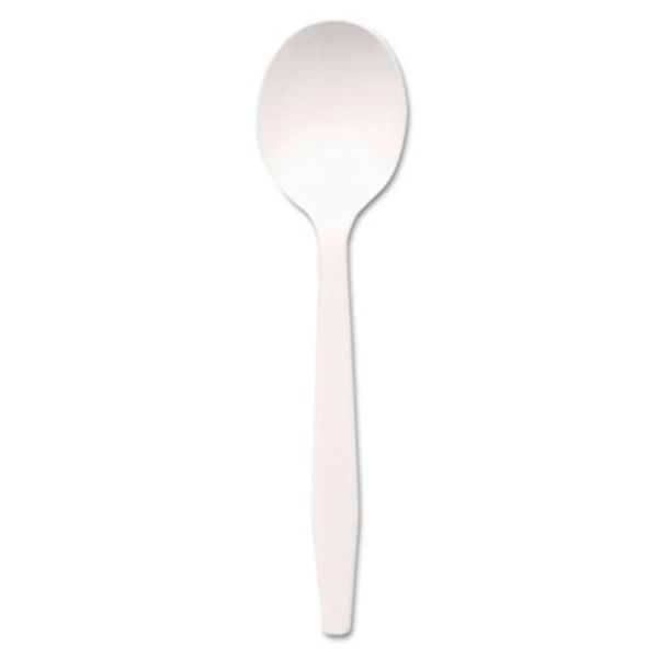 Picture of Dixie DXEPSM21 Plastic Cutlery with Mediumweight Soup Spoons&#44; White