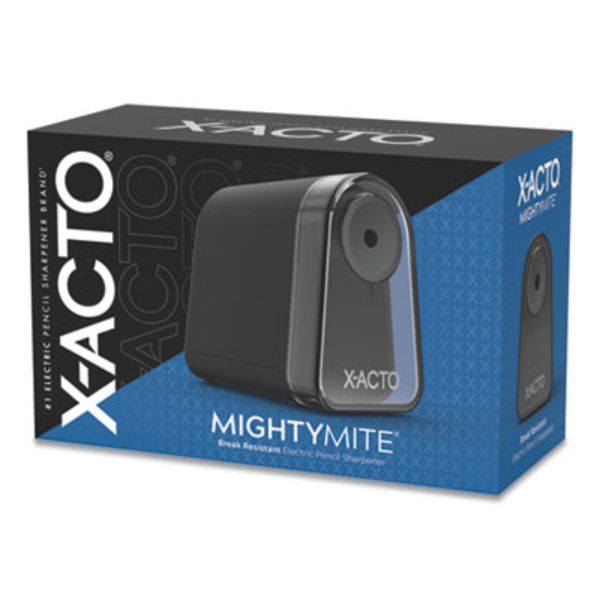3.5 x 5 x 3.5 in. AC-Powered Mighty Mite Home Office Electric Pencil Sharpener, Black, Gray & Smoke
