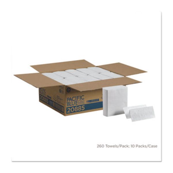 GPC20885 8 x 11 Pacific Blue Ultra Z-Fold Folded Paper Towels, White - 260 Per Pack