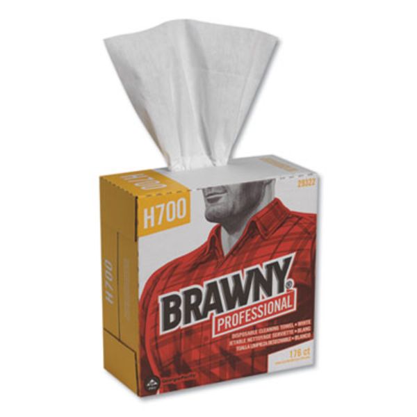 Picture of Brawny GPC29322 9 x 12.5 Heavyweight HEF Disposable Shop Towels&#44; White