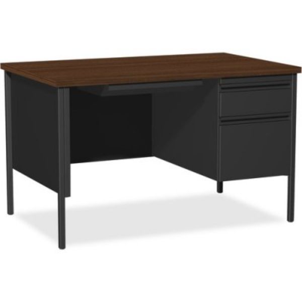 48 in. Fortress Series Right Single-Pedestal Desk, Black Walnut