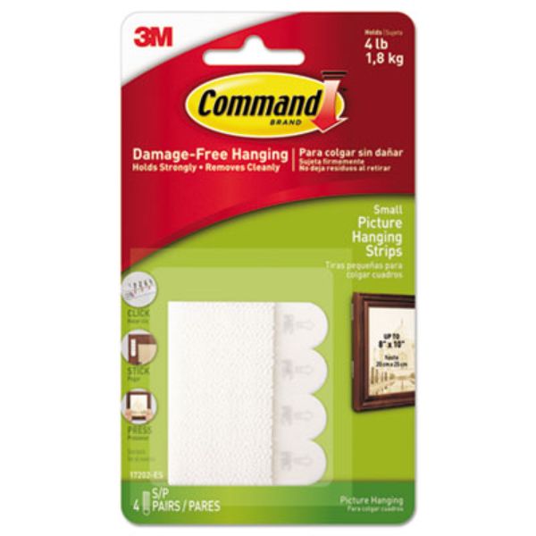 Picture of Command MMM17202ES 0.63 in. x 2.13 in. Removable Picture Hanging Strips&#44; White - 4 Per Pack