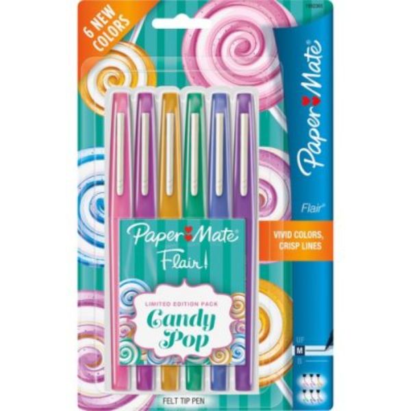 PAP1982365 Flair Candy Pop Limited Edition Felt Tip Pen - Pack of 6