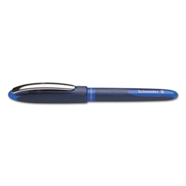 RED183003 0.6mm Schneider One Business Stick Roller Ball Pen, Blue Ink & Barrel - Pack of 10