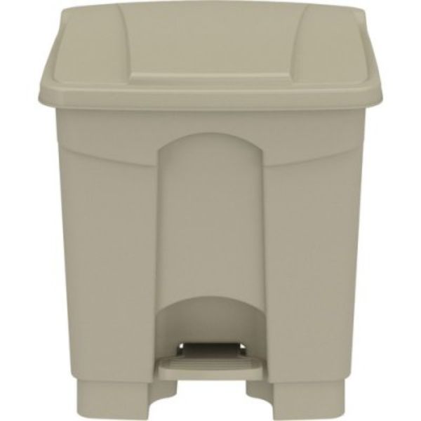 8 gal Plastic Step-on Receptable Trash, Tan
